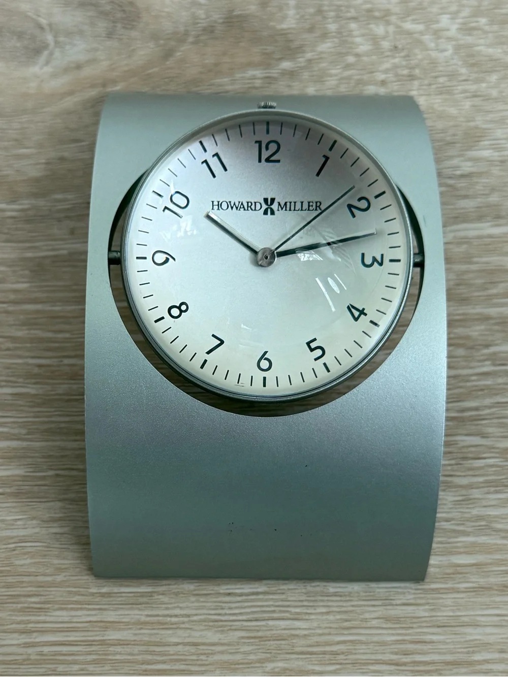 Howard Miller Glass Globe Rotating Desk Clock with Aluminum Color Base